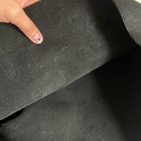 Black Leather J. Crew Tote Bag - Picture 5 of 6